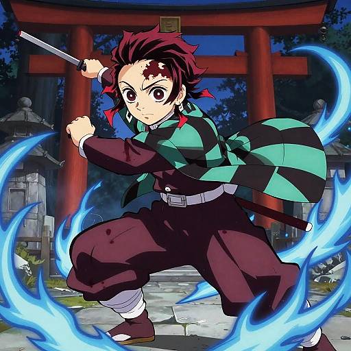 Demon Slayer Anime Girl in Battle