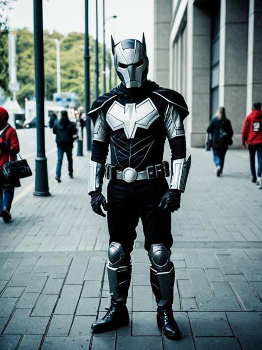 Man in Futuristic Jersey Costume Cosplay