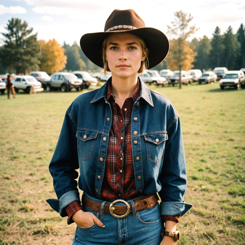 Cowgirl Style: Tall Athletic Woman at Festival