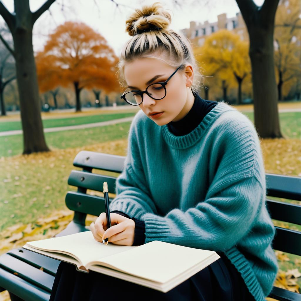 Contemplative Young Poet in the Park