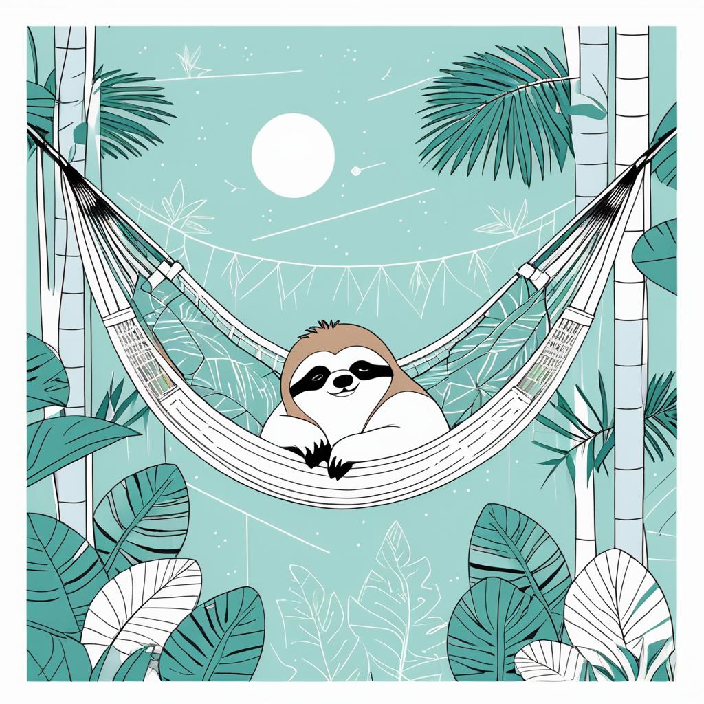 Sleepy Sloth in Pajamas Art