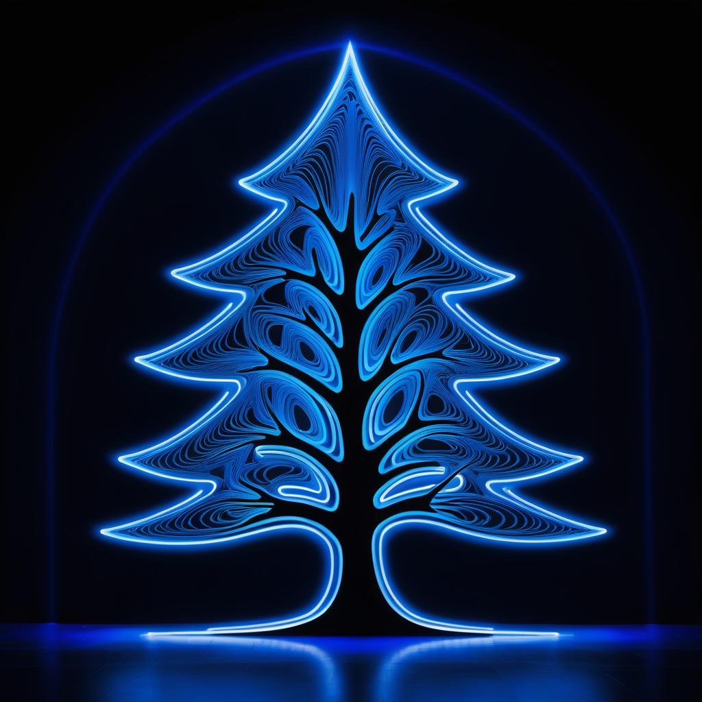 Geometric Blue Tree Light Design