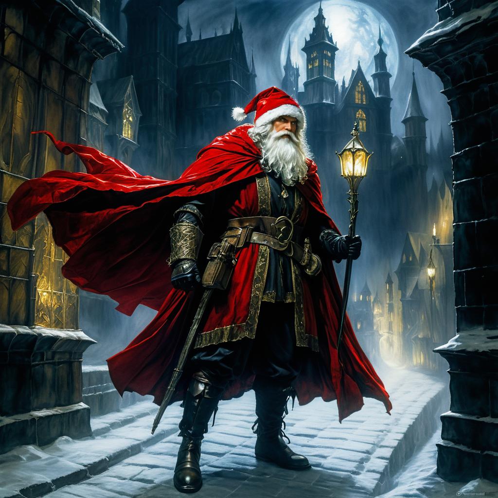 Santa Claus Rogue in Dark City Art