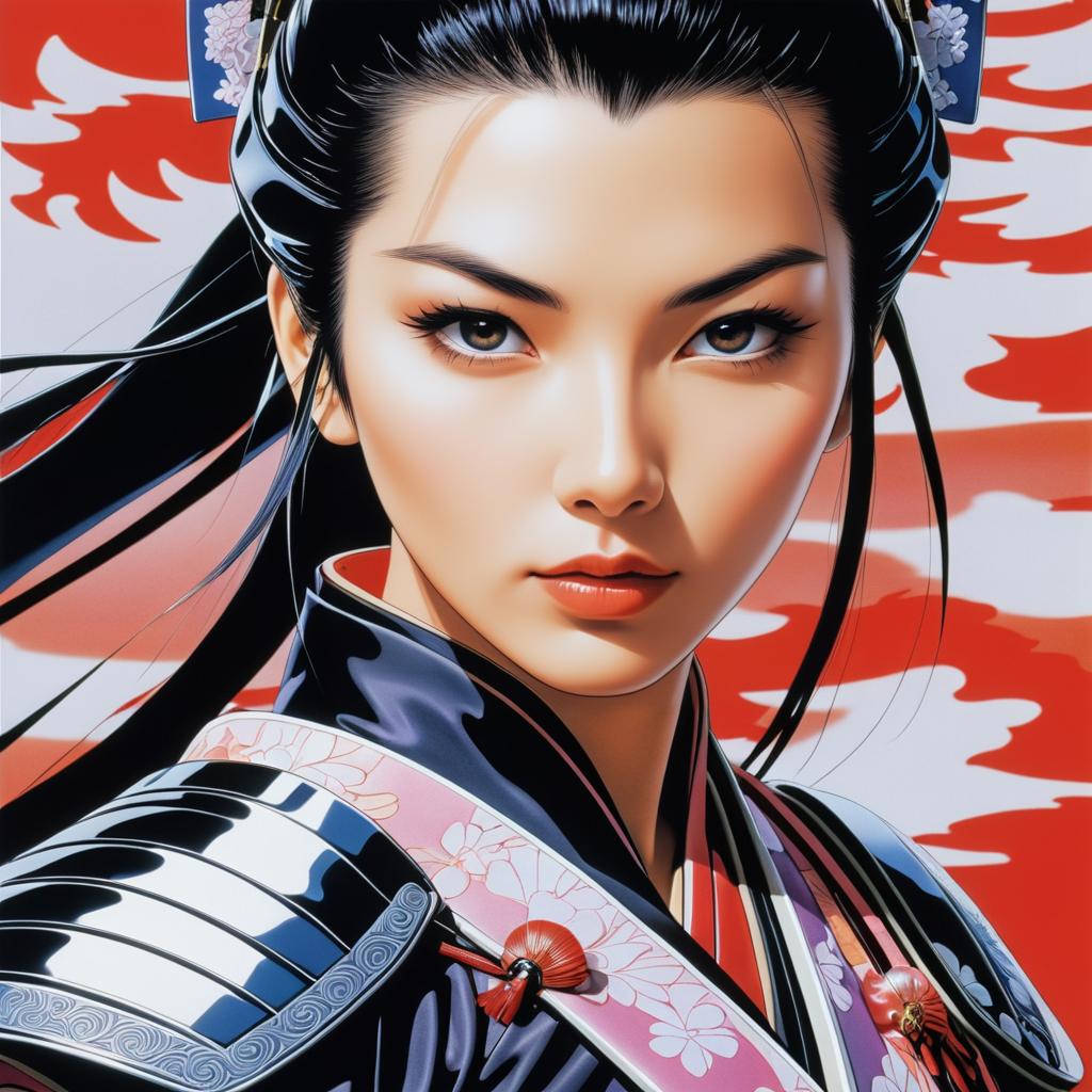 Ultra-Detailed Female Samurai in Anime Style