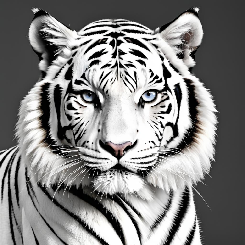 Majestic White Tiger Portrait Photography