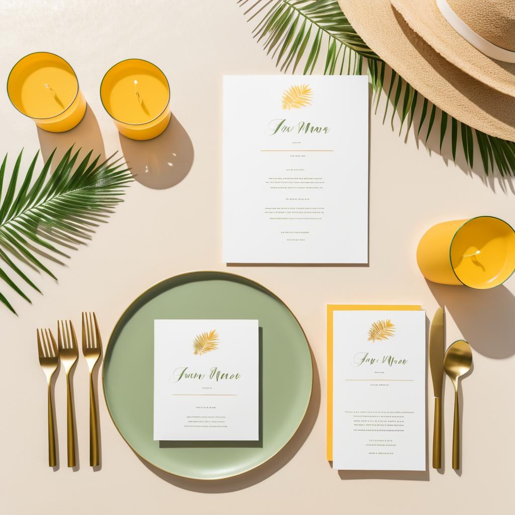 Elegant Tropical Beach Tablescape Mockup