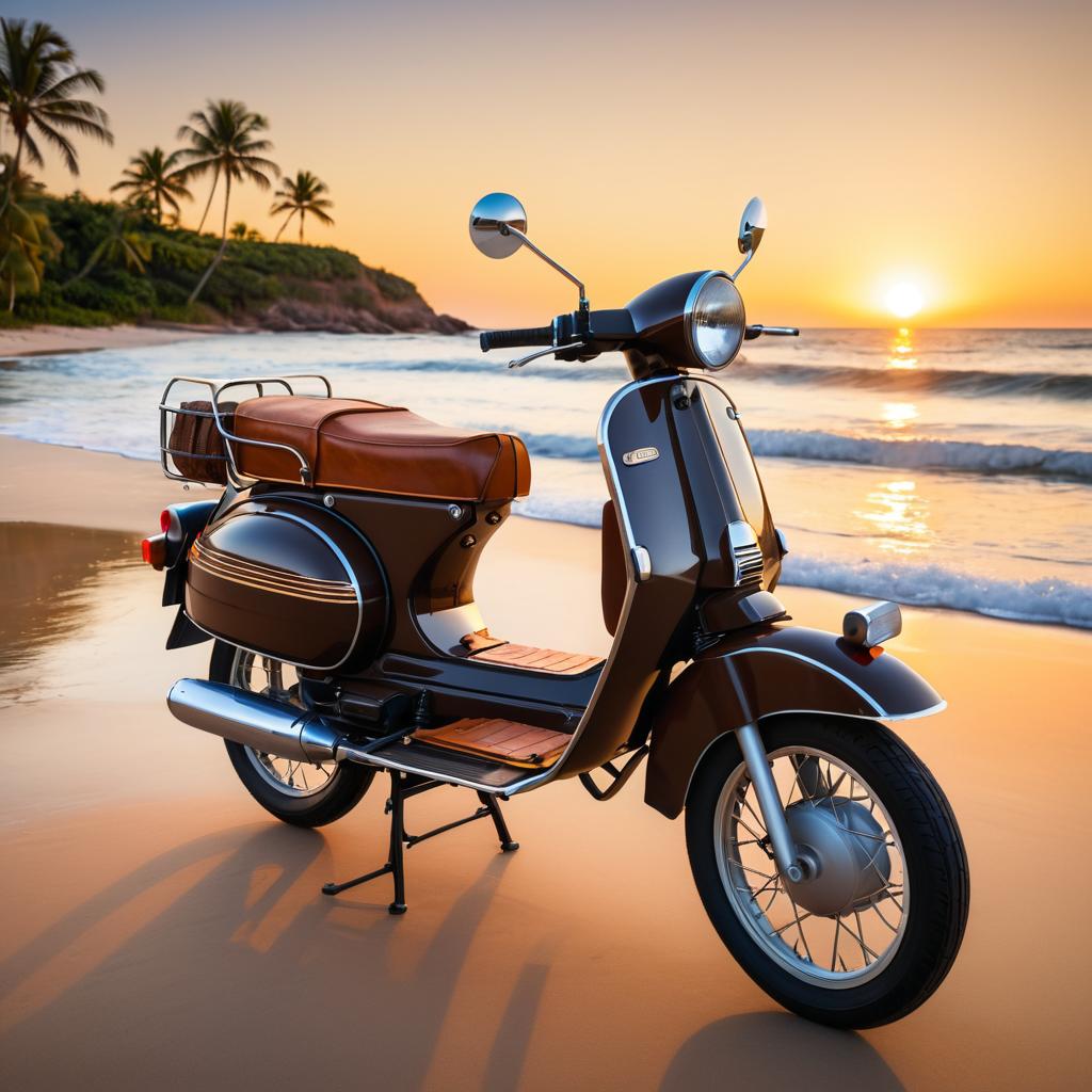 Vintage Moped by Sunset Beach