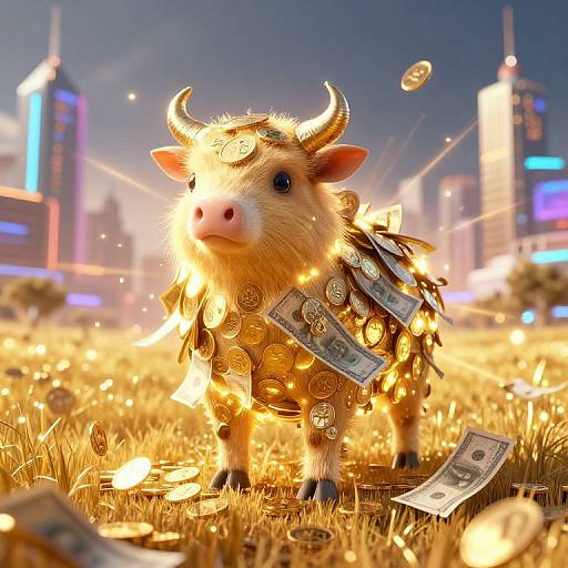 Surreal Cashcow in Golden Field