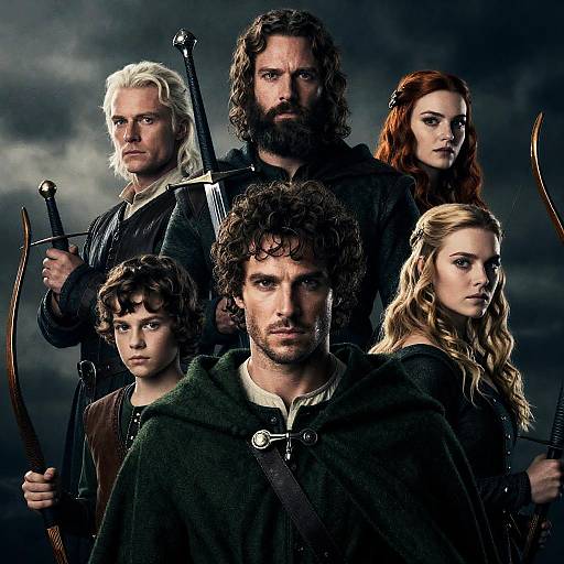 Medieval Movie Poster with Intriguing Characters