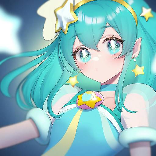 Illustration of Cure milky, precure in the style of Puchiman