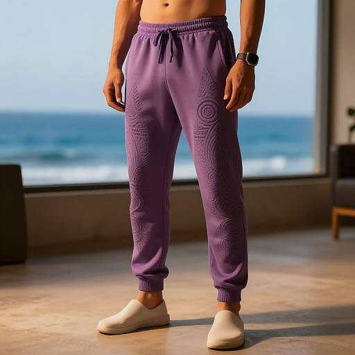 Tribal Streetwear Joggers in Coastal Loft