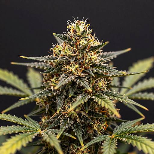 Detailed Cannabis Flowering Stage Close-up