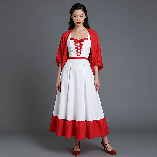 Suspiria-Inspired Woman's White and Red Dress