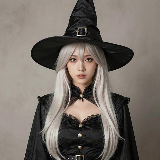 Enchanting Witch Portrait in Black