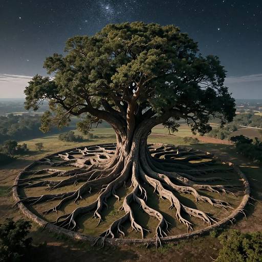 Ancient Cosmic Tree Aerial View