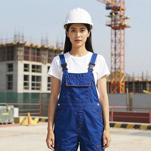 Woman in Stylish Construction Gear