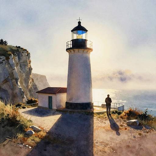 Tranquil Coastal Lighthouse Glow