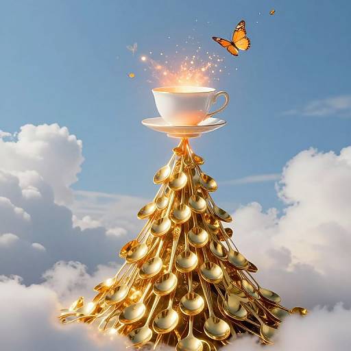 Golden Spoon Mountain with Radiant Teacup