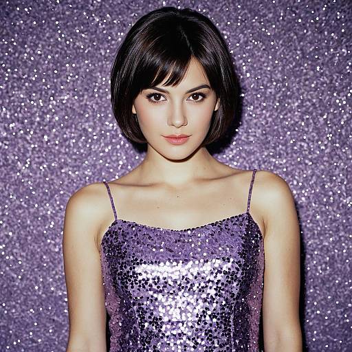 Woman in Sequin Lavender Dress