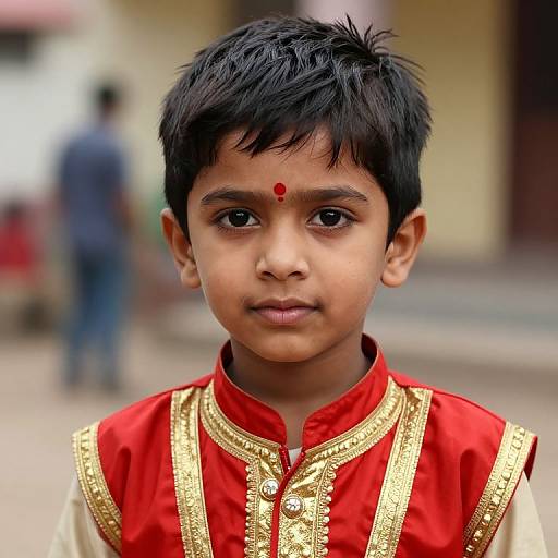Close-Up of Young Indian Boy