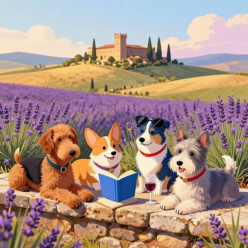 Relaxed Dogs in Tuscany Sunlight