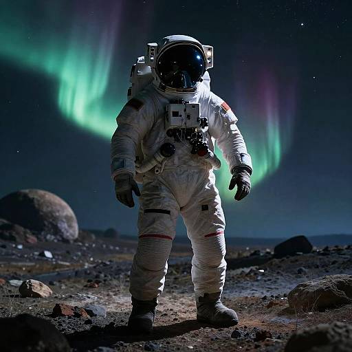 Astronaut Silhouette on Alien Planet