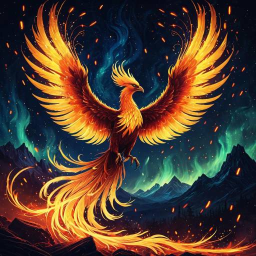 Ethereal Phoenix Under Twilight Auroras Ethereal Phoenix Under Twilight Auroras