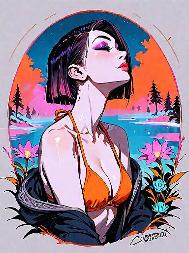 Chic Dark Fantasy in Forest Night