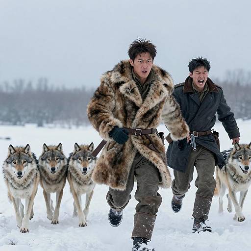 Dramatic Run Through a Snowy Scene