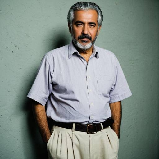 Older Man in Casual Shirt and Beige Pants