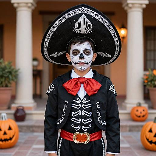Boy in Mexican Halloween Costume