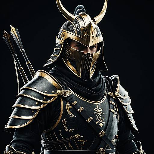 Gilded Samurai Archer in Dark Armor
