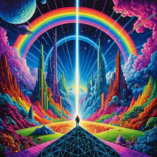 Vibrant Isometric Fantasy Laser Artwork
