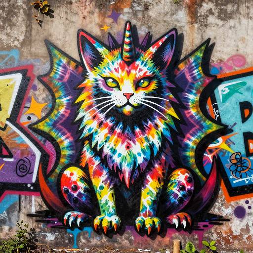 Trippy Mystical Creature Graffiti