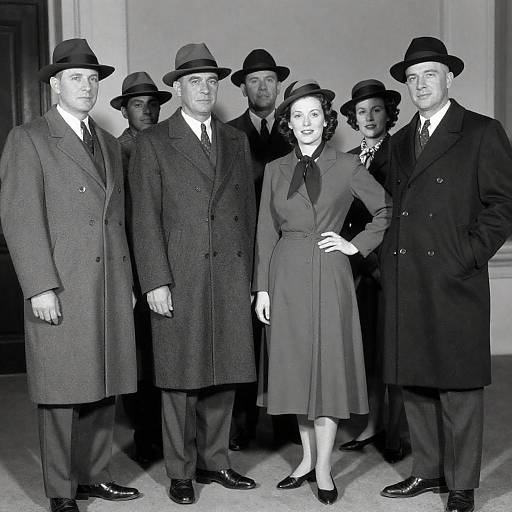 1940s Black-and-White Group Portrait