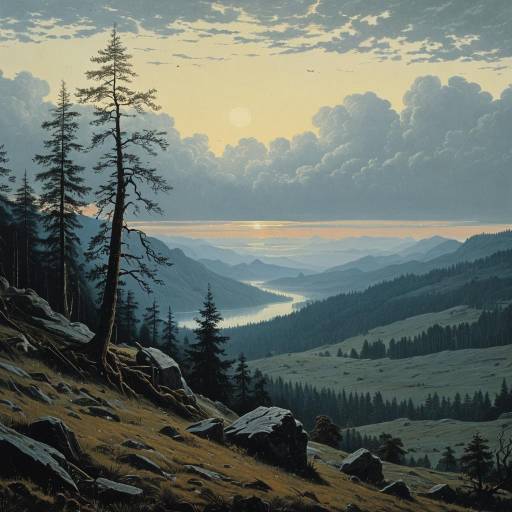 Romantic Landscape Painting by Caspar David Friedrich