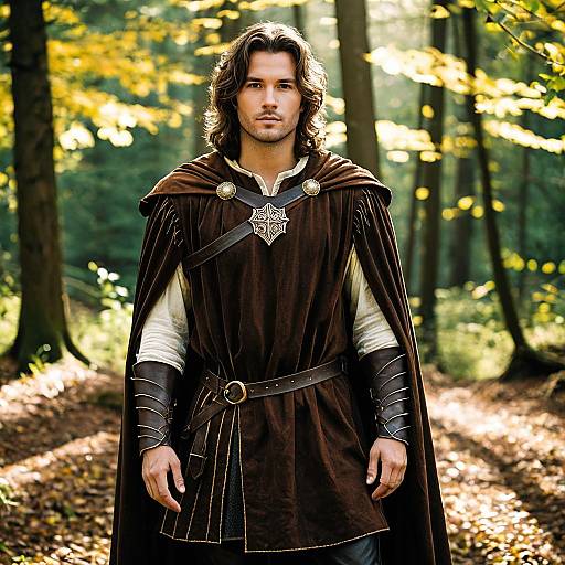 Medieval Fantasy Man in Forest Costume