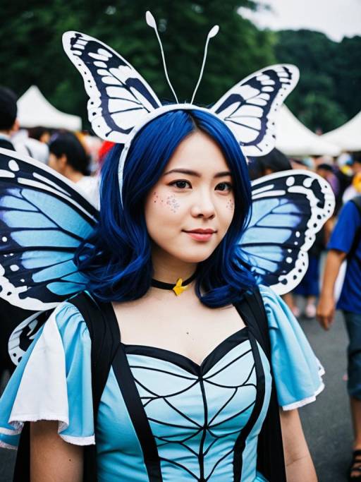 Candid Capture of Butterfly Cosplay Woman