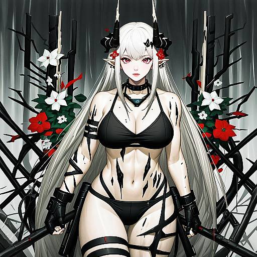 Illustration of Mudrock (silent night) (arknights), arknights in the style of Azusa (hws)