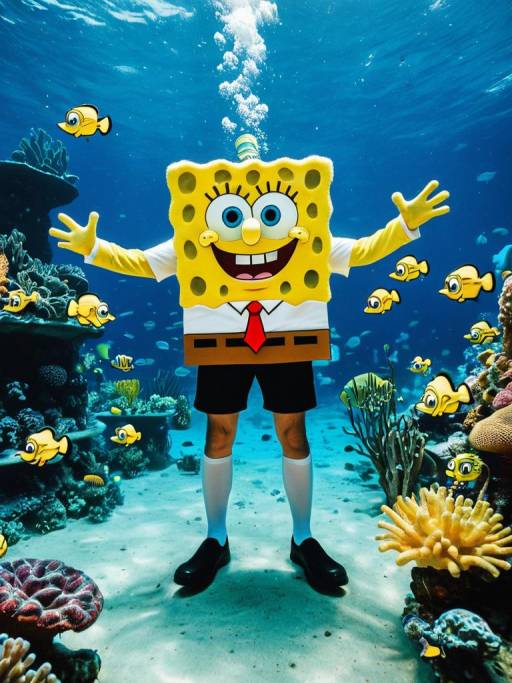 Fun Underwater Spongebob Cosplay Scene