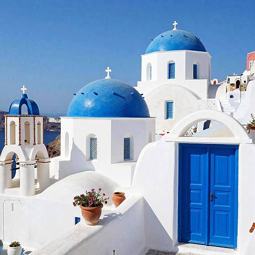 Vibrant Greek Island Digital Photo