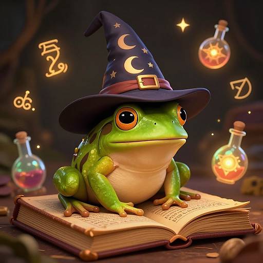 Wizard Frog on Mystic Spellbook