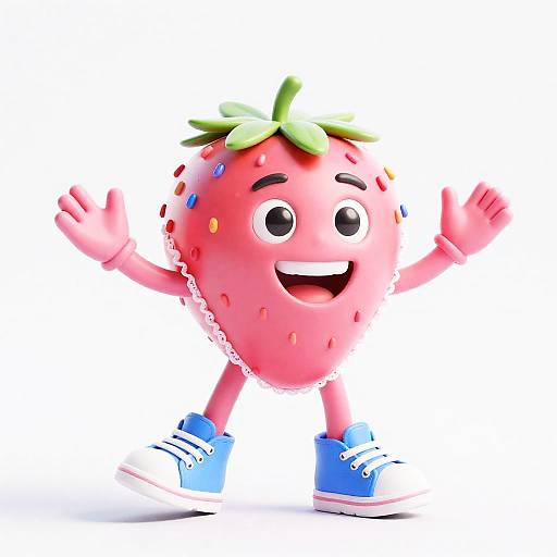 Twirling Lace-Trim Strawberry in Sporty Shoes