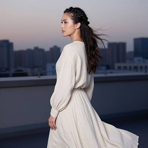 Elegant Woman with Braided Hairstyle