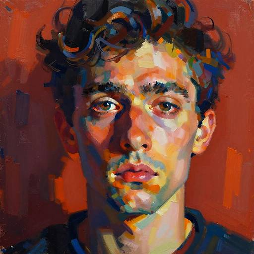 Expressionistic Portrait with Eerie Eyebrows