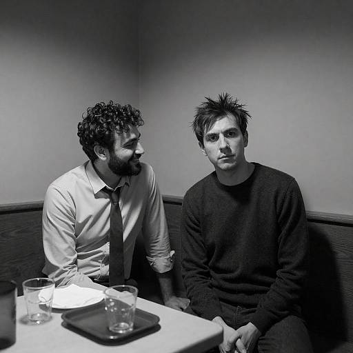 Intimate Black-and-White Photograph of Two Men