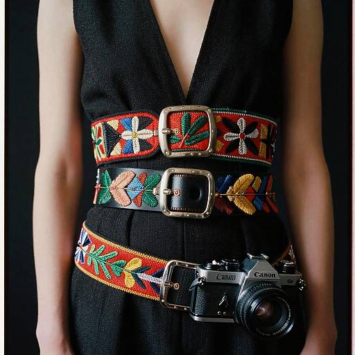 Surreal Fashion Portrait with Embroidered Belts