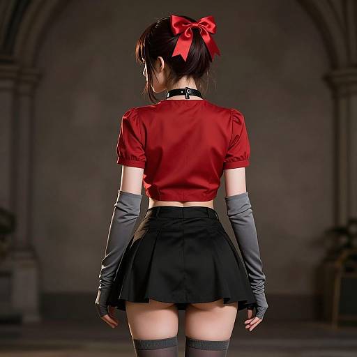 Cinematic Gothic Character with Red Accents