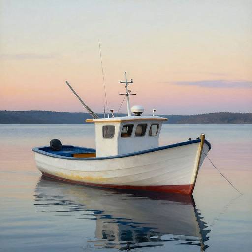 Serene Fishing Boat Artscape