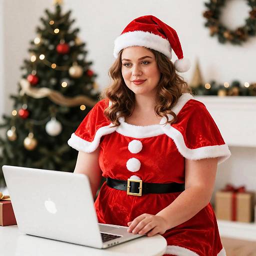 Plus Size Woman in Santa Outfit